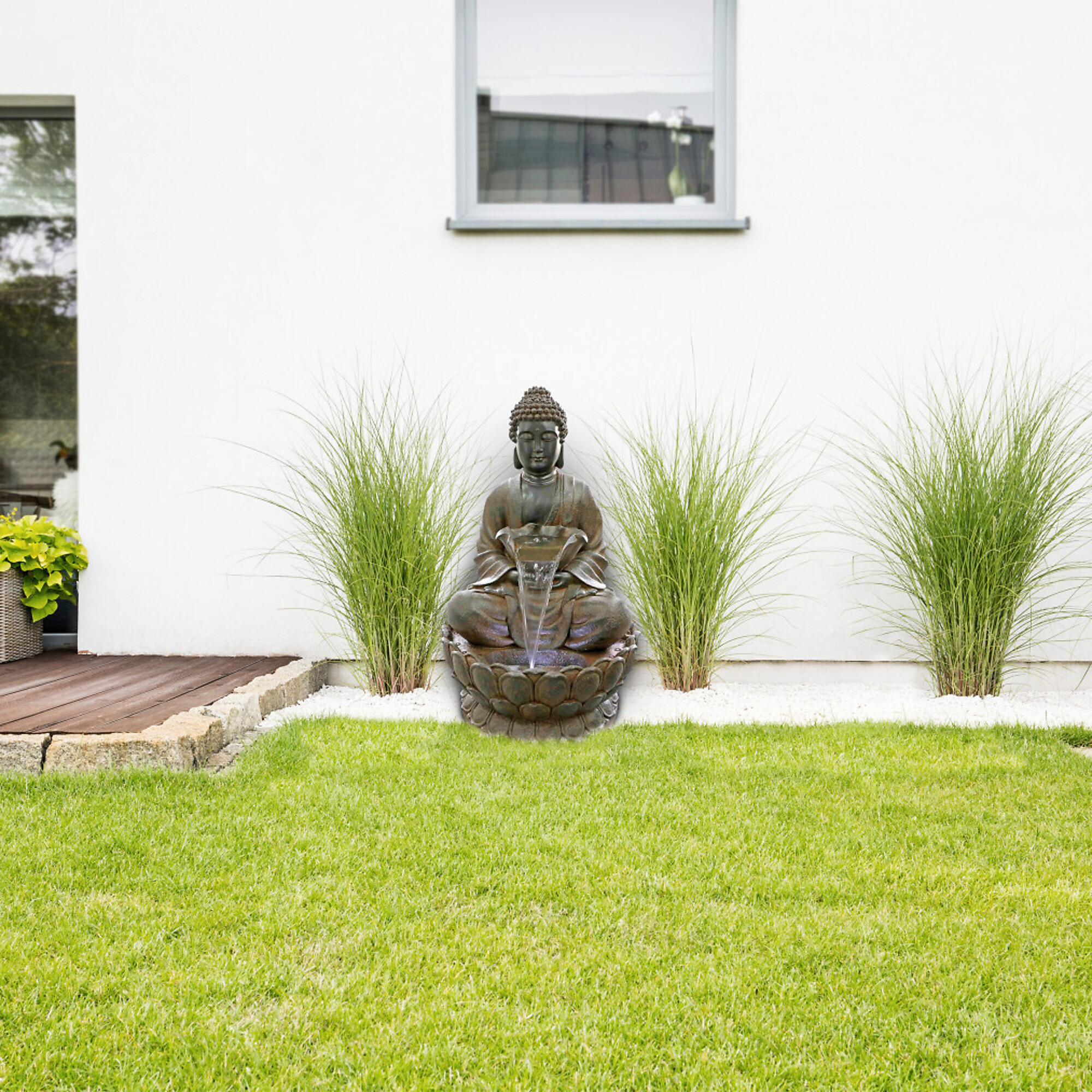 Alpine Corporation, Brown Buddha Fountain with LED Lights, Power Cord Length 5.9 ft, Model# WIN1586